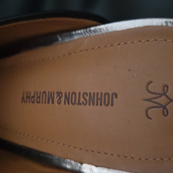 Johnston & Murphy Black 100% Leather Mules Slip On Block Heel 2.5 Shoe SZ 7.5 US - Picture 7 of 11